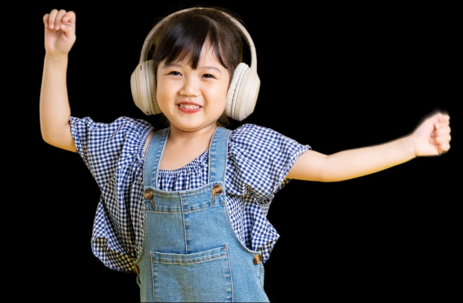 Happy girl with headphones